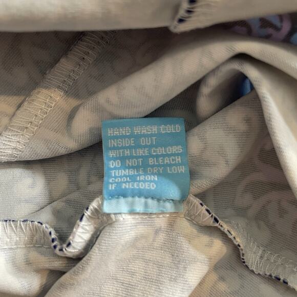 J McLaughlin‎ Purple Blue Catalina Cloth Shift Dress Size L Preppy Old Money - Picture 9 of 12